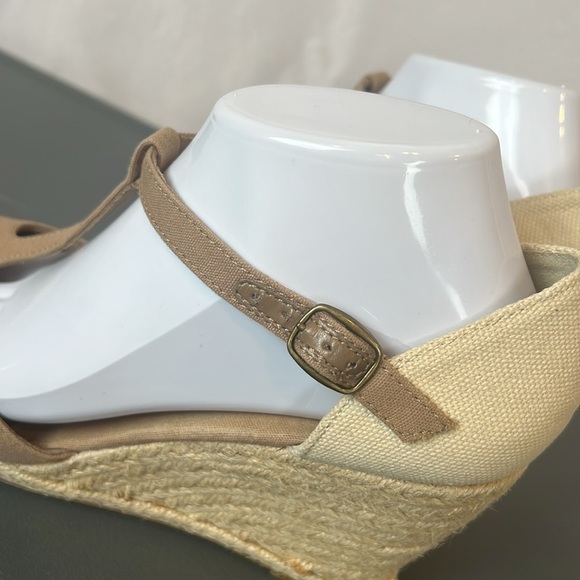 Naturalizer Derby Tan T-Strap Wedge Espadrilles Sandals 10M - Picture 9 of 13